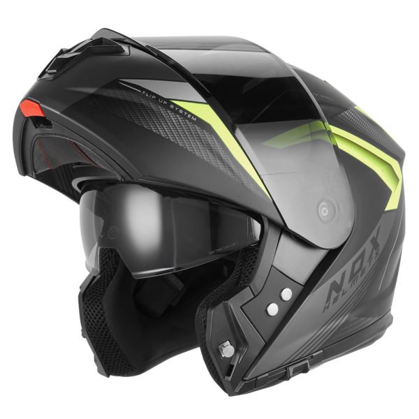 [N968-S-BLK/YEL] NOX – N968 Shift Kjálka – Svartur/Gulur (S)